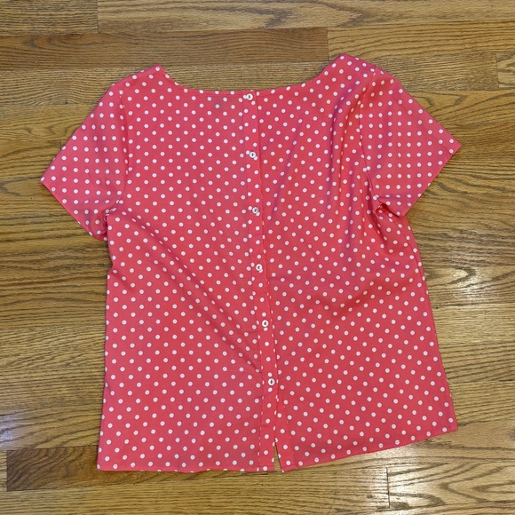 Boden Pink and White Polka Dot Top - Picture 3 of 3